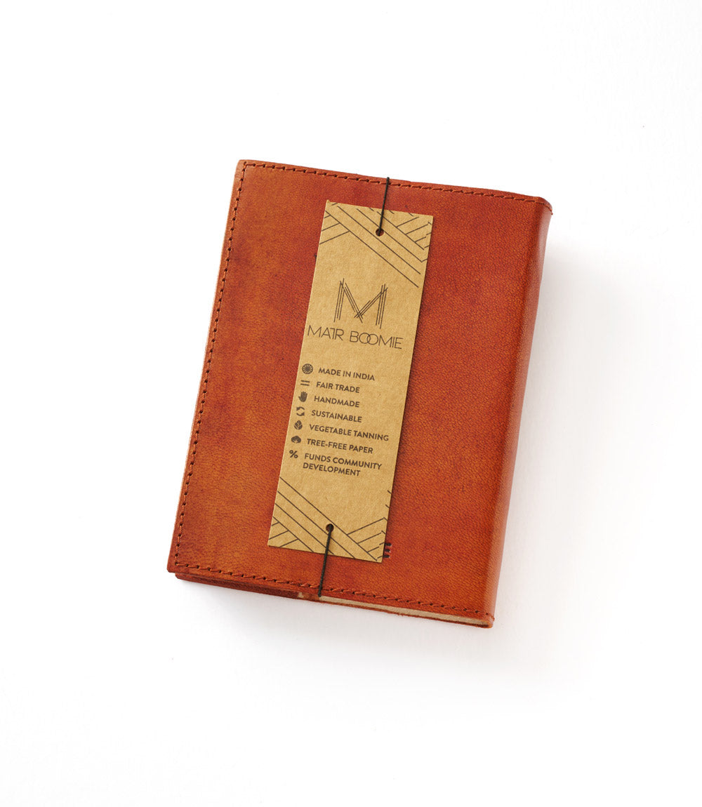 Embossed Brown Leather Moon Phase 5x7 Journal - Refillable Cruelty-Free – Journals