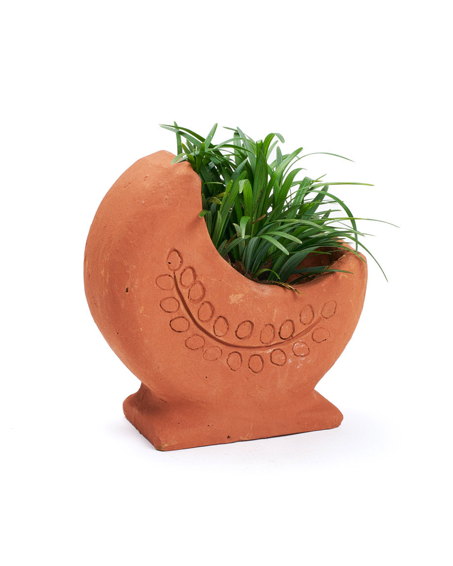 Rakshana Cresecent Moon Plant Pot - Terracotta – Garden