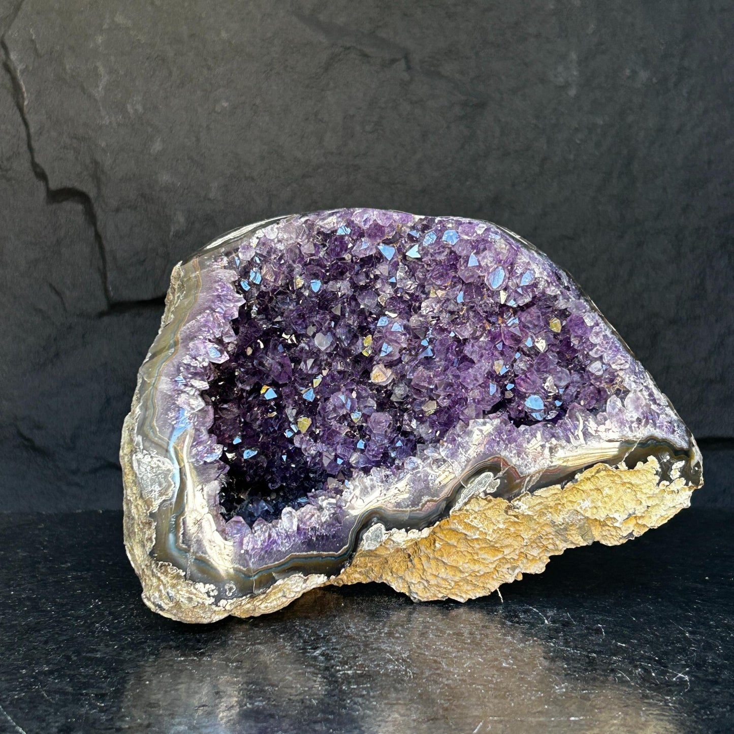 Amethyst Centerpiece Cave Geode with Agate Formations
