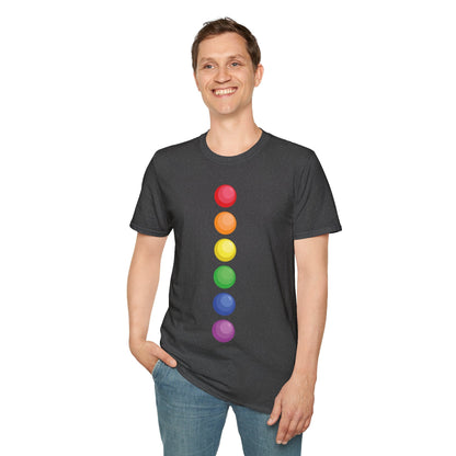 Bespattered Facade Rainbow Dots Unisex Softstyle T-Shirt
