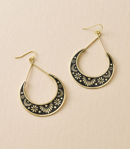Nisha Crescent Moon Hoop Earrings – Earrings