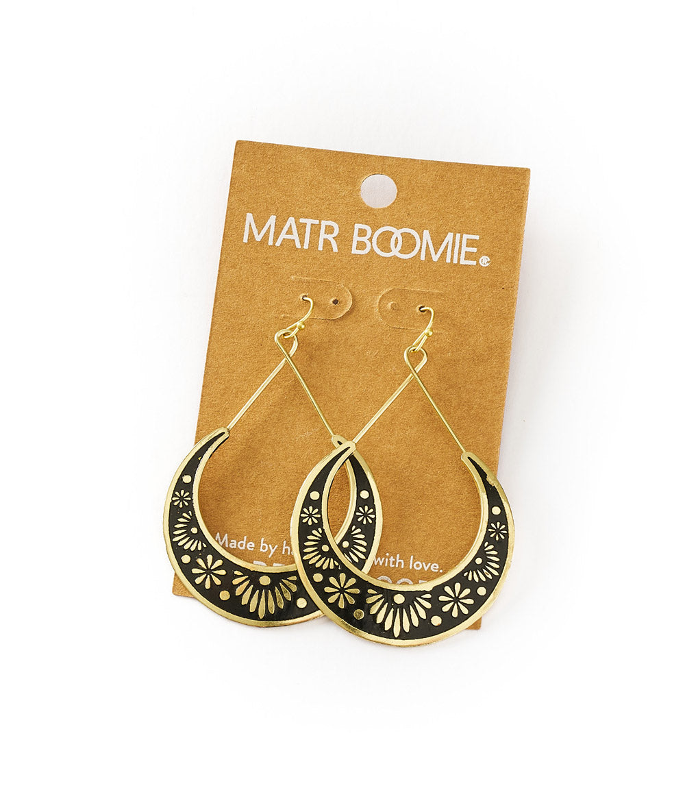 Nisha Crescent Moon Hoop Earrings – Earrings