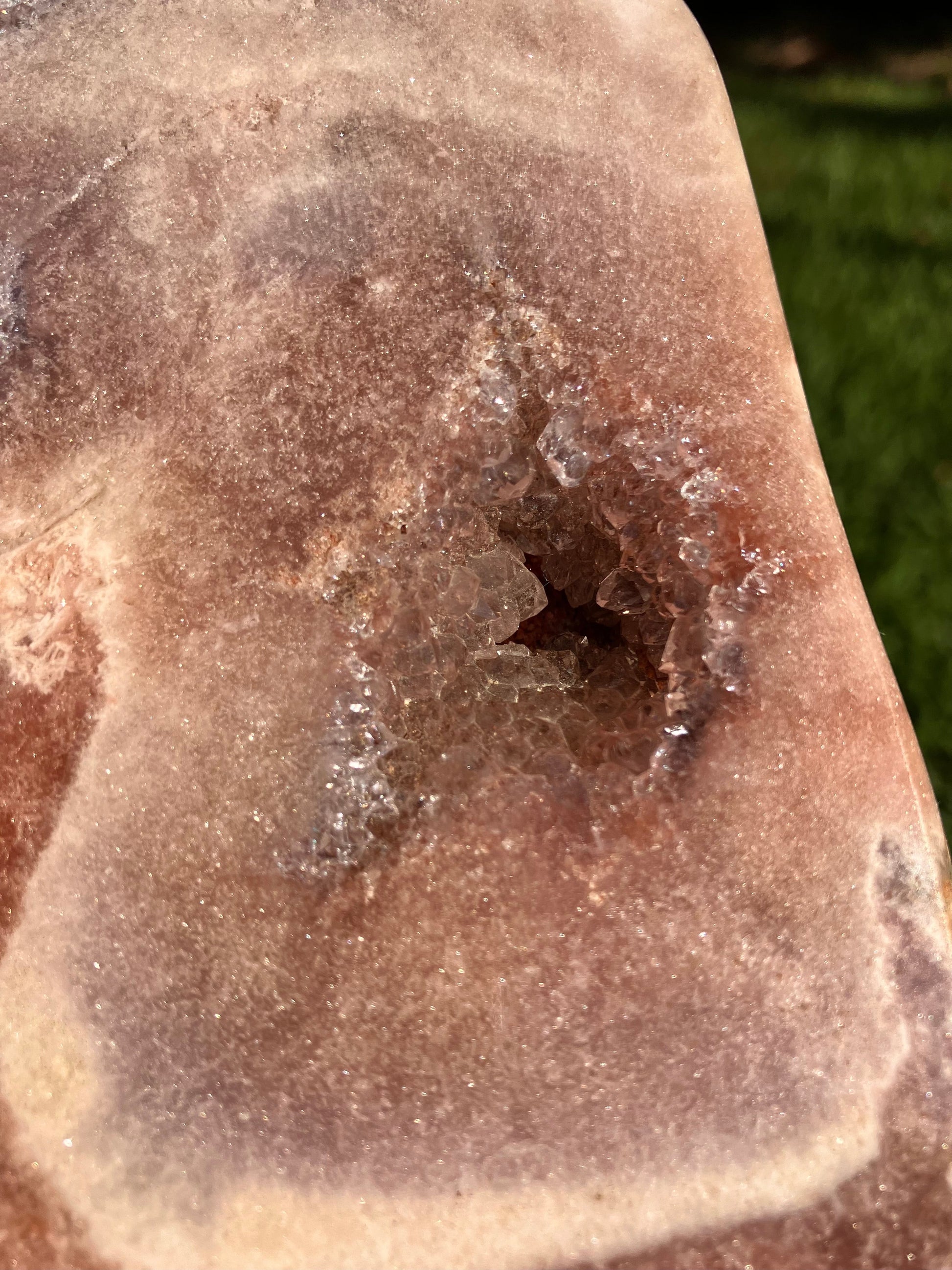 Pink Amethyst High Quality Slab on Stand –