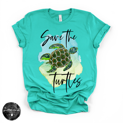 Save The Turtles Tee |  Coastal Sea Turtle Graphic T-Shirt