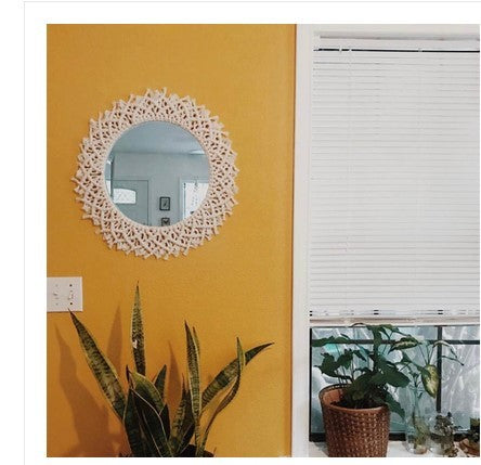 Sunflower Macrame Mirror, Handmade Tapestry Decor
