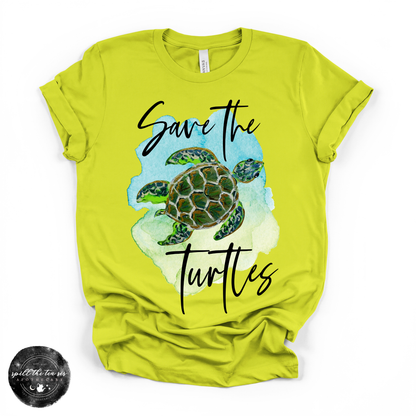Save The Turtles Tee |  Coastal Sea Turtle Graphic T-Shirt