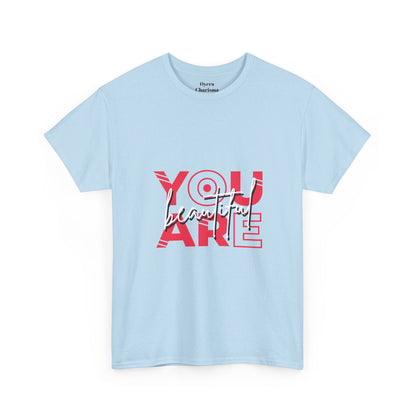 You Are Beautiful Graphic T-Shirt – Unisex Cotton Tee – Light Blue T-Shirt