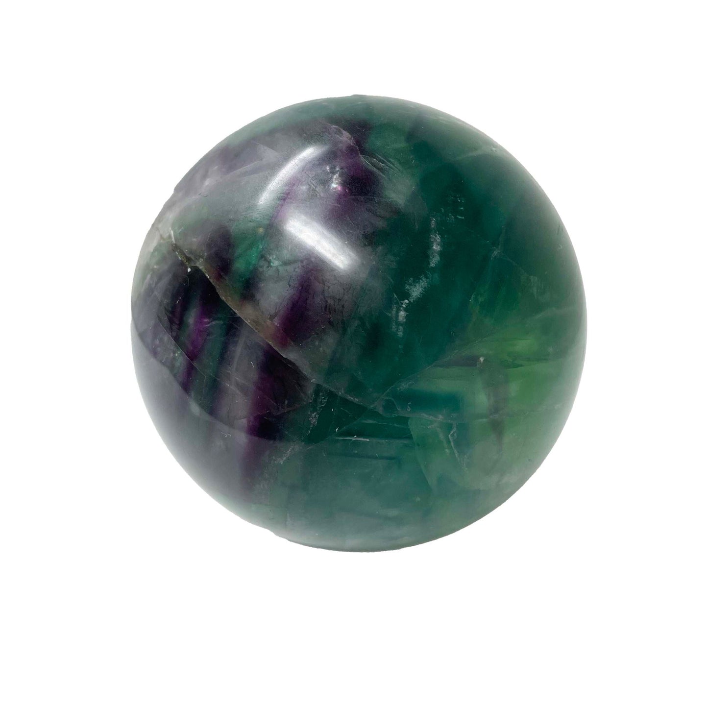 Flower Rainbow Fluorite Sphere with Lucite Stand – Rare Crystal Decor & Gift –