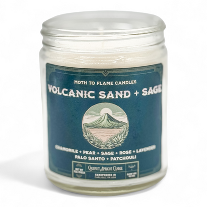 Volcanic Sand + Sage - 7 oz - Chamomile, Lavender, Palo Santo, Sage