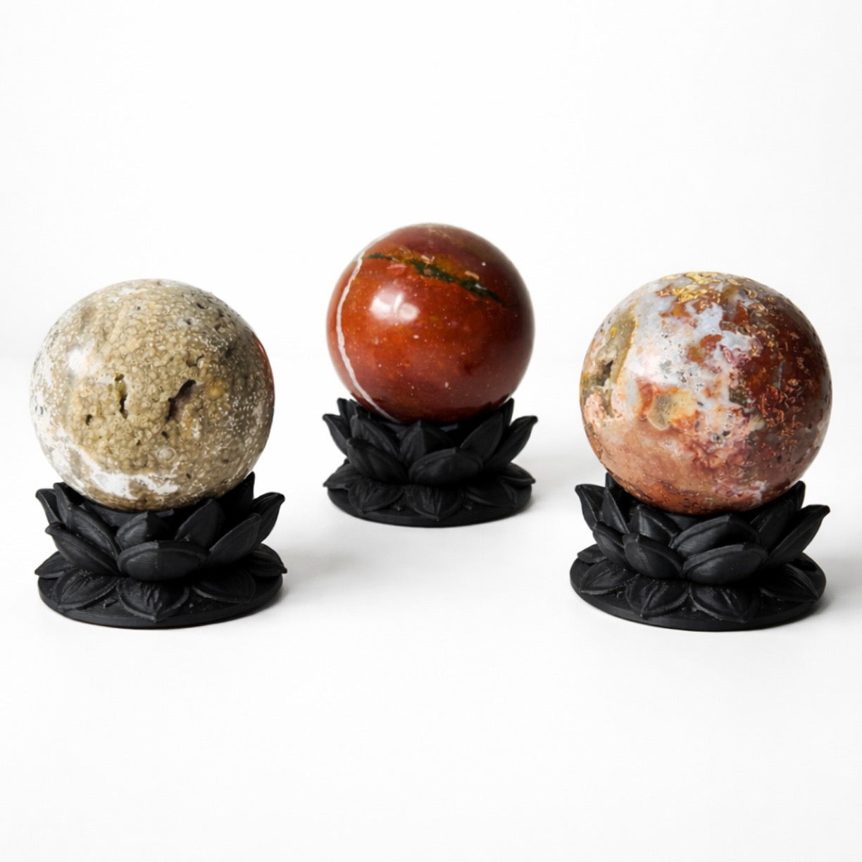 Crystal Ball Stands 5 Pack - Dark Lotus 2-3" Spheres –