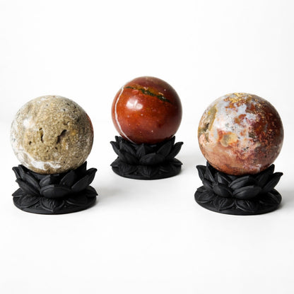 Crystal Ball Stands 5 Pack - Dark Lotus 2-3" Spheres –