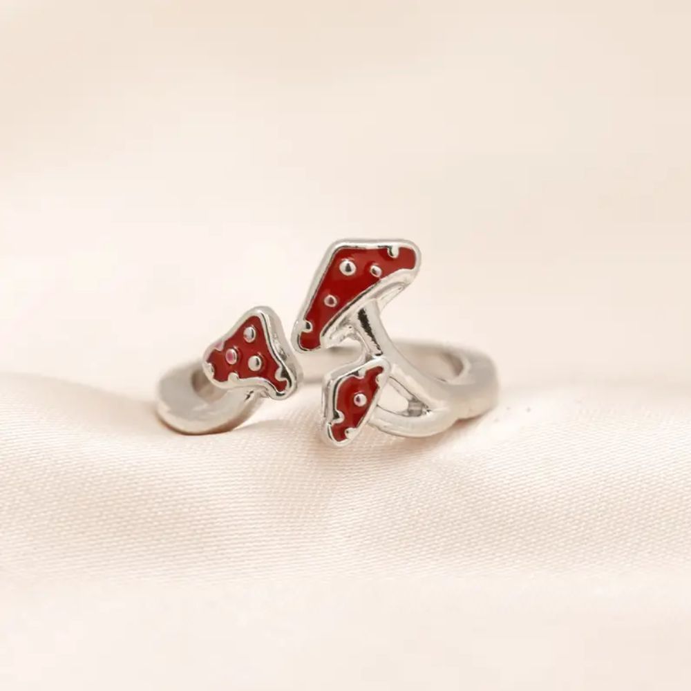RED MUSHROOM RING (ADJUSTABLE) –