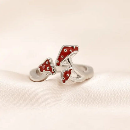 RED MUSHROOM RING (ADJUSTABLE) –