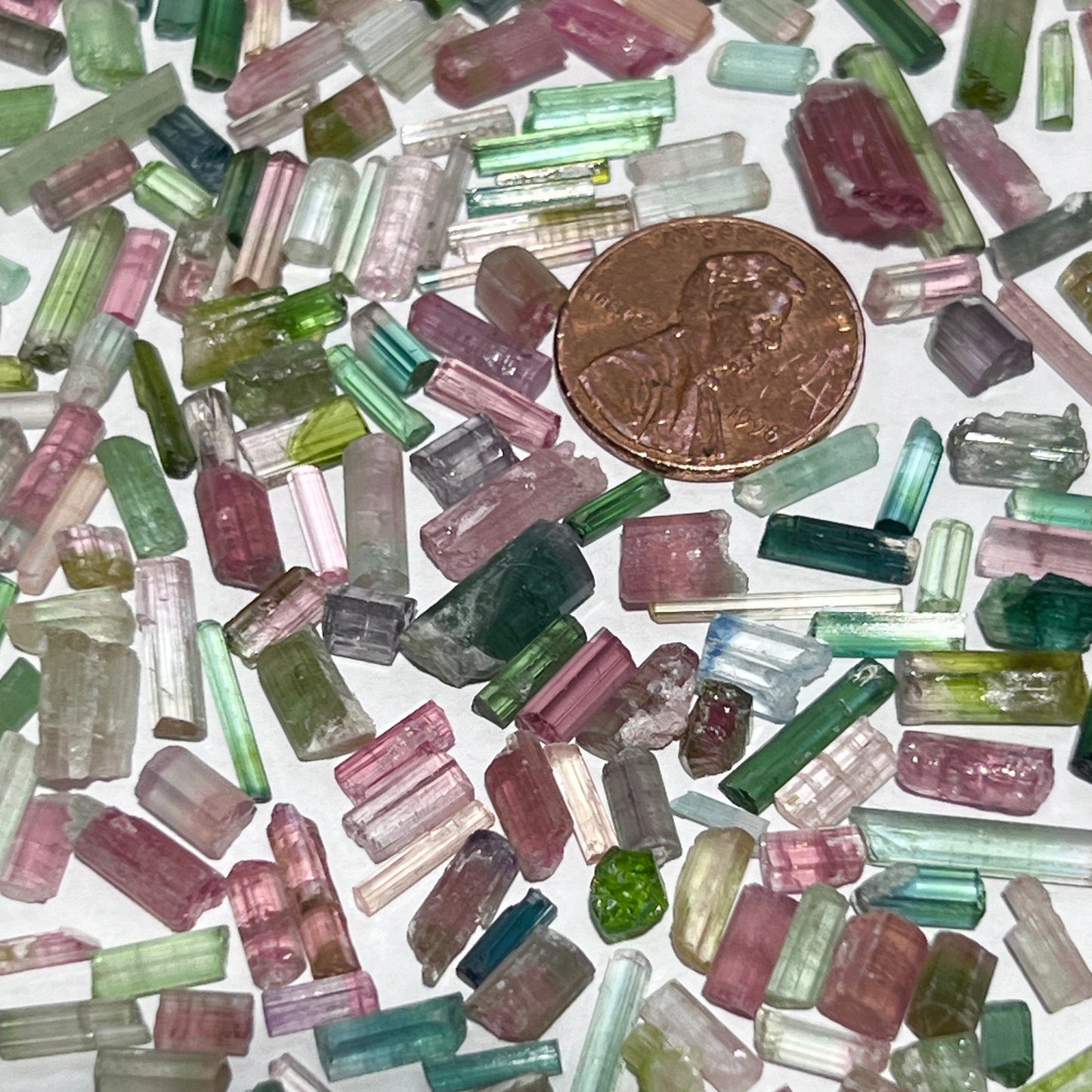 Bicolored Multicolored Tourmaline Crystals Natural Gemstones Grams Lot Watermelon – Home & Living > Home Decor > Home Accents > Rocks & Geodes