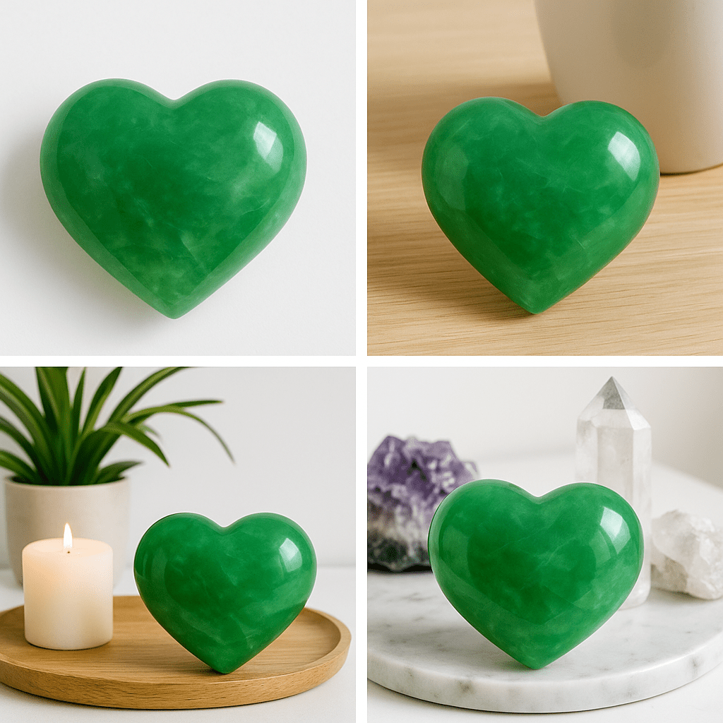 3D Green Fluorite Heart –
