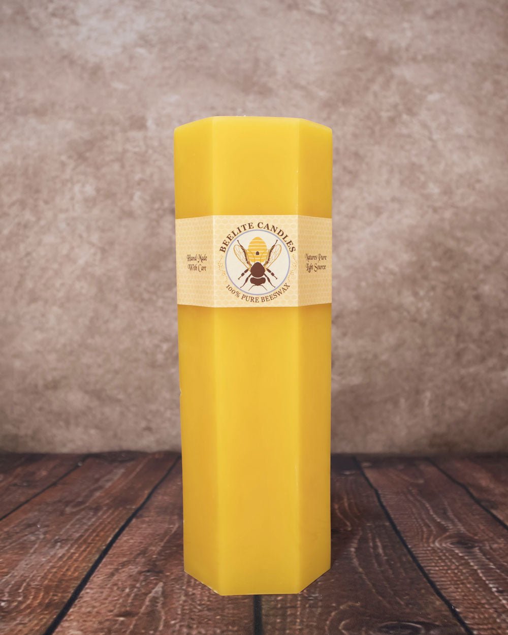 Hexagon Pillar Candles – 3"x9" Natural Yellow Geometric