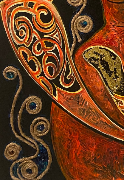Hidden Message - UV Reactive Mixed Media Art – Abstract
