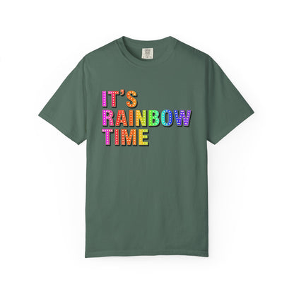 Bespattered Facade It's Rainbow Time Marquee Premium Unisex Comfort Colors Garment Dyed 100% Cotton T-Shirt