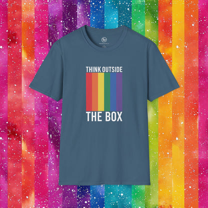 Bespattered Facade Rainbow Think Outside the Box Unisex Softstyle T-Shirt