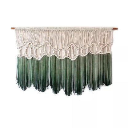 Green Ombre Macrame -  handmade tapestry