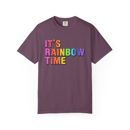 Bespattered Facade It's Rainbow Time Marquee Premium Unisex Comfort Colors Garment Dyed 100% Cotton T-Shirt