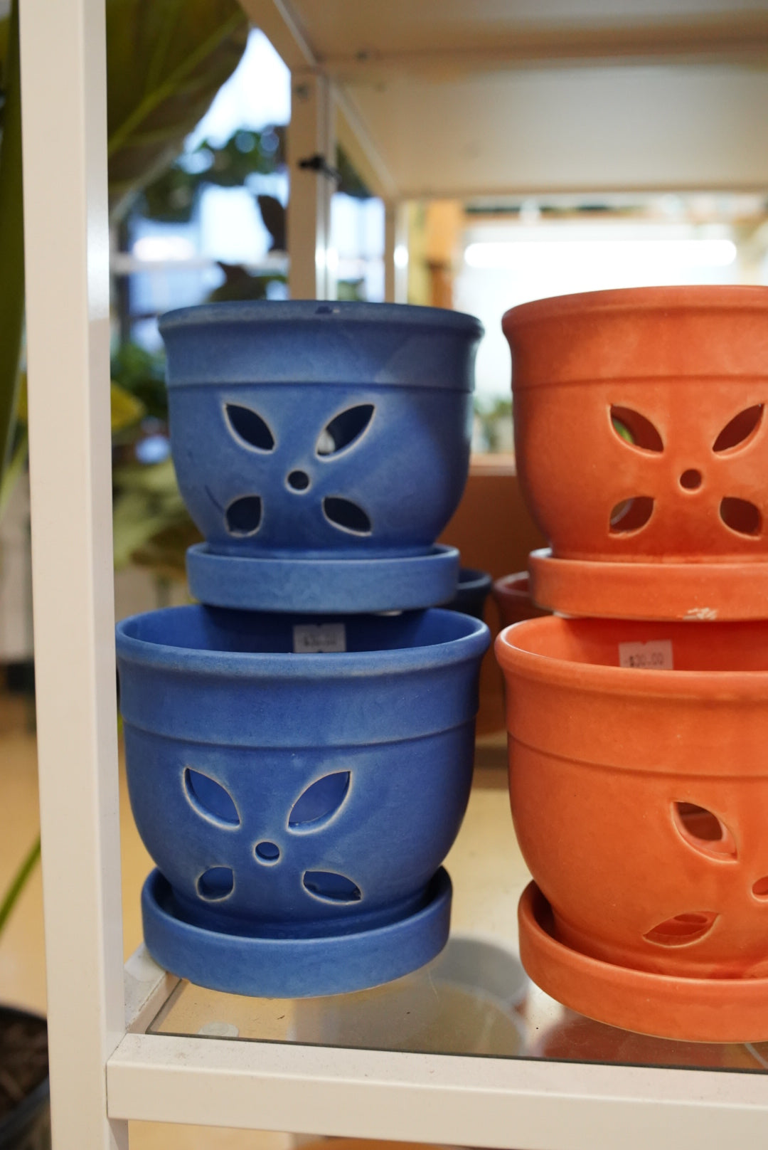 Petal Orchid Pot | Breathable Handcrafted Planter – Blue planter