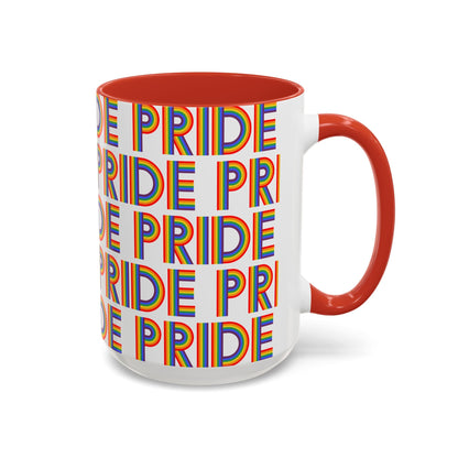 Bespattered Facade Pride Rainbow Ribbon Letters Mug | Eight Colors | 11oz or 15oz