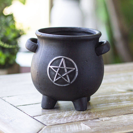 Cauldron Pentacle Planter Pot – Witchy Herb & Plant Cauldron