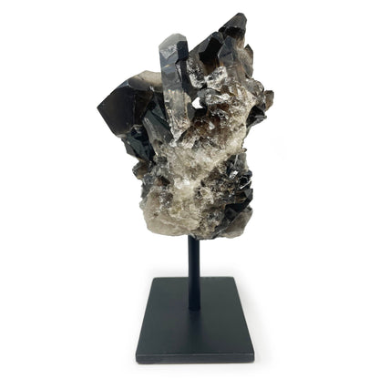 Smoky Quartz Cluster on Post Stand – Natural Crystal Display –