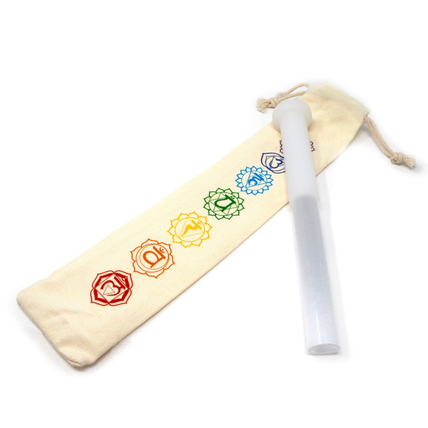 Silicone Striker Tool with Ball & Quartz Hand-blown Medium Handle & Chakra Bag