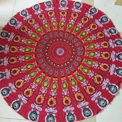 Round carpet scarf mandala tapestry – Red 0