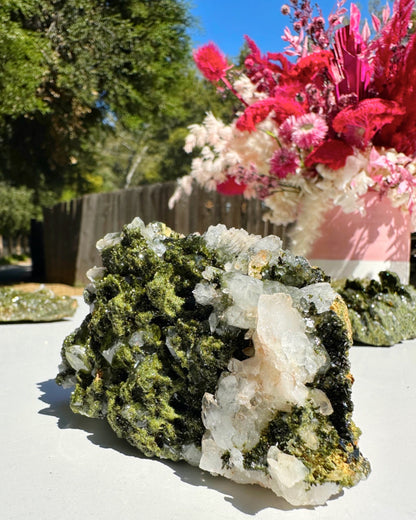 Epidote Quartz Cluster –