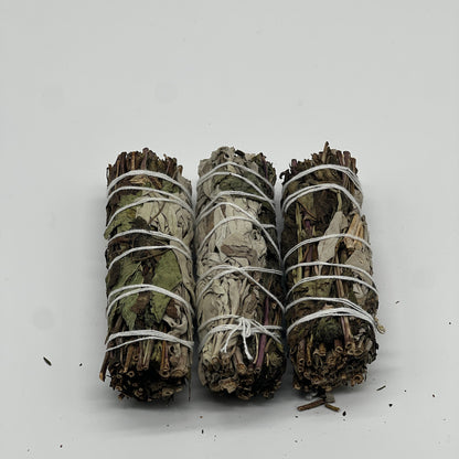 Peppermint & White Sage Smudging Sticks - 4" - Native-Owned, Sustainably Harvested