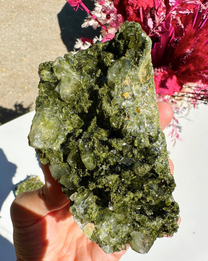 Epidote Quartz Cluster –