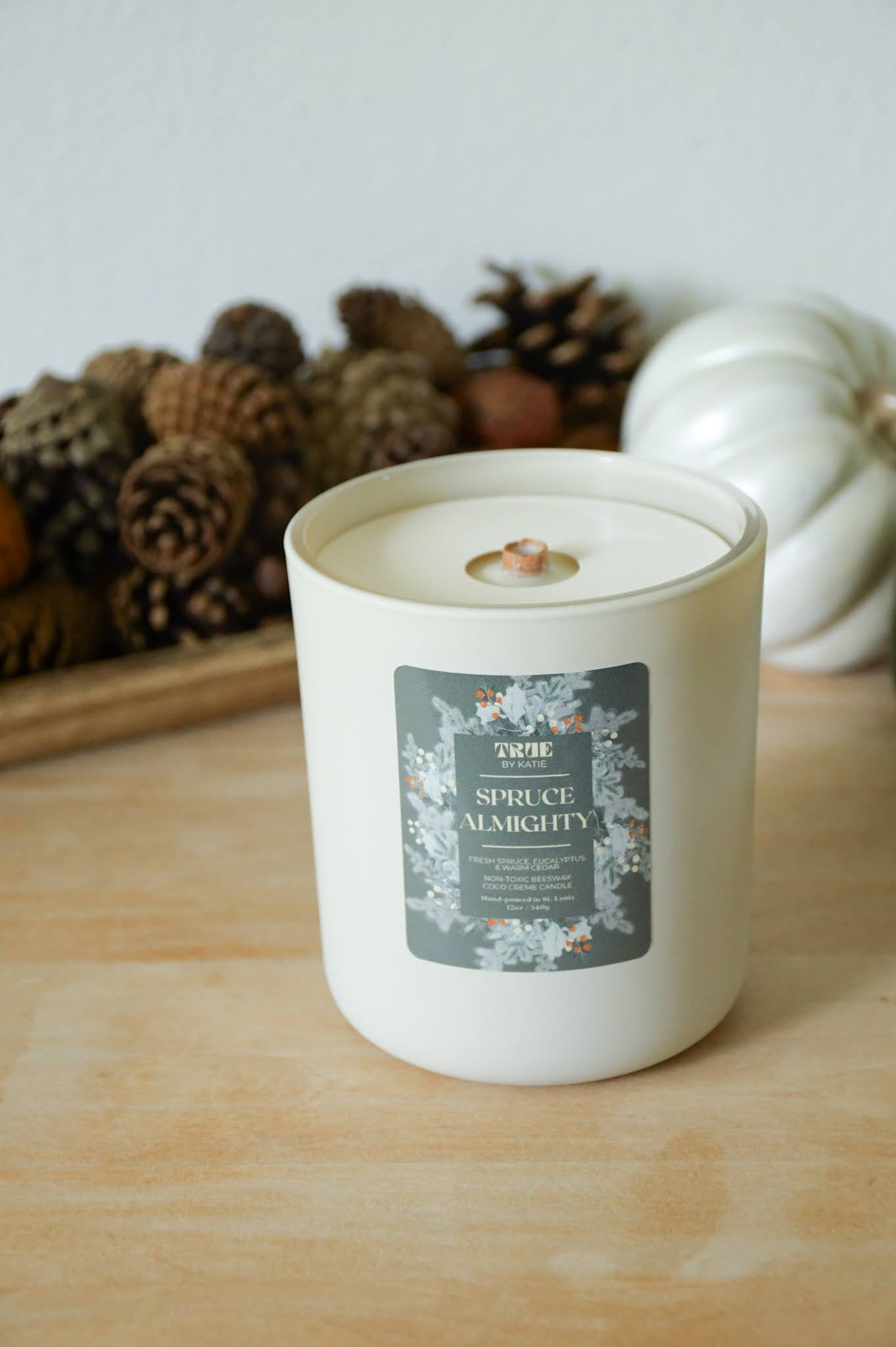 Spruce Pine Candle - Eucalyptus Cedar Beeswax 8-12oz – non toxic candle