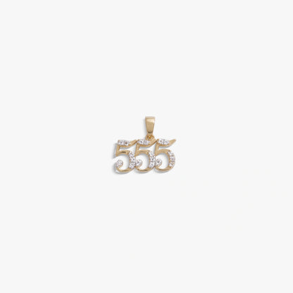 555 Sapphire Angel Number Amulet – 14K Gold Vermeil Pendants