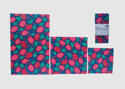 Beeswax Food Wrap - Dragonfruit Print