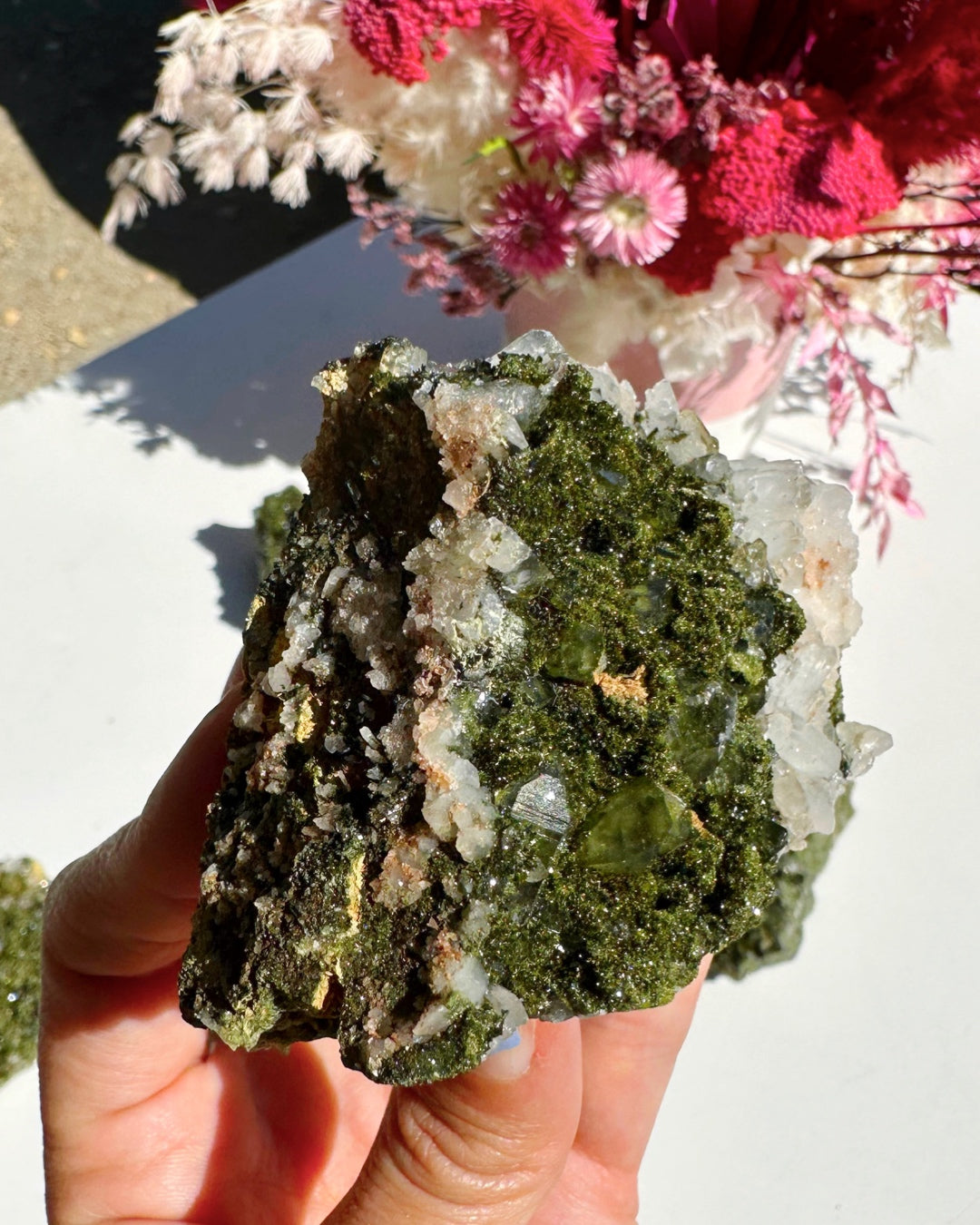 Epidote Quartz Cluster –