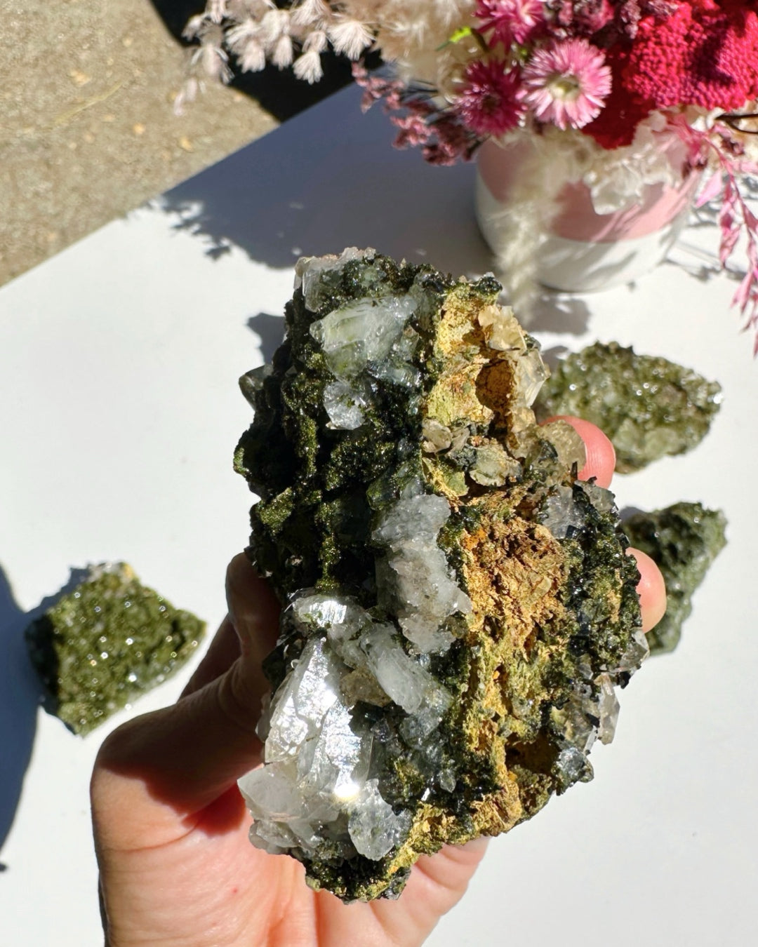 Epidote Quartz Cluster –