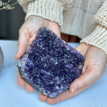 Flat Amethyst raw cluster