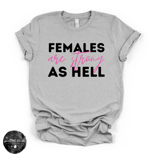 Females Are Strong Tee | Empowering Graphic T-Shirt – Heather Athletic Grey