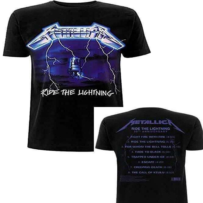 Metallica Band T-Shirt - Ride the Lightning Tee - Official Merch – Black Blue Men's T-shirts