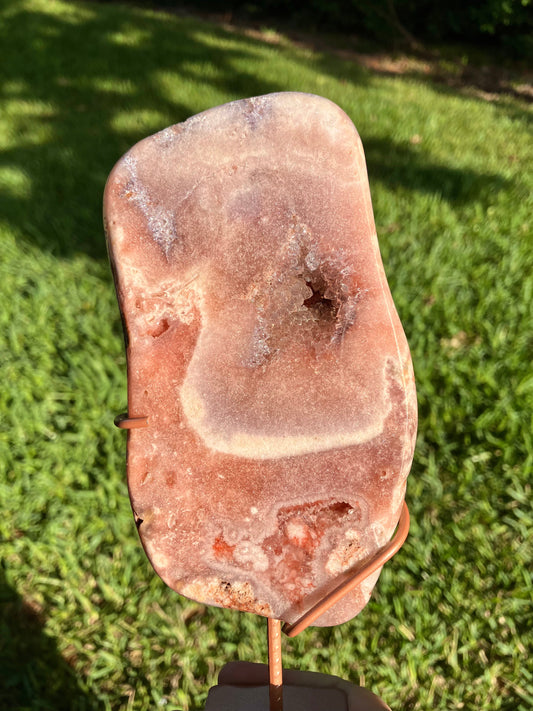 Pink Amethyst High Quality Slab on Stand –