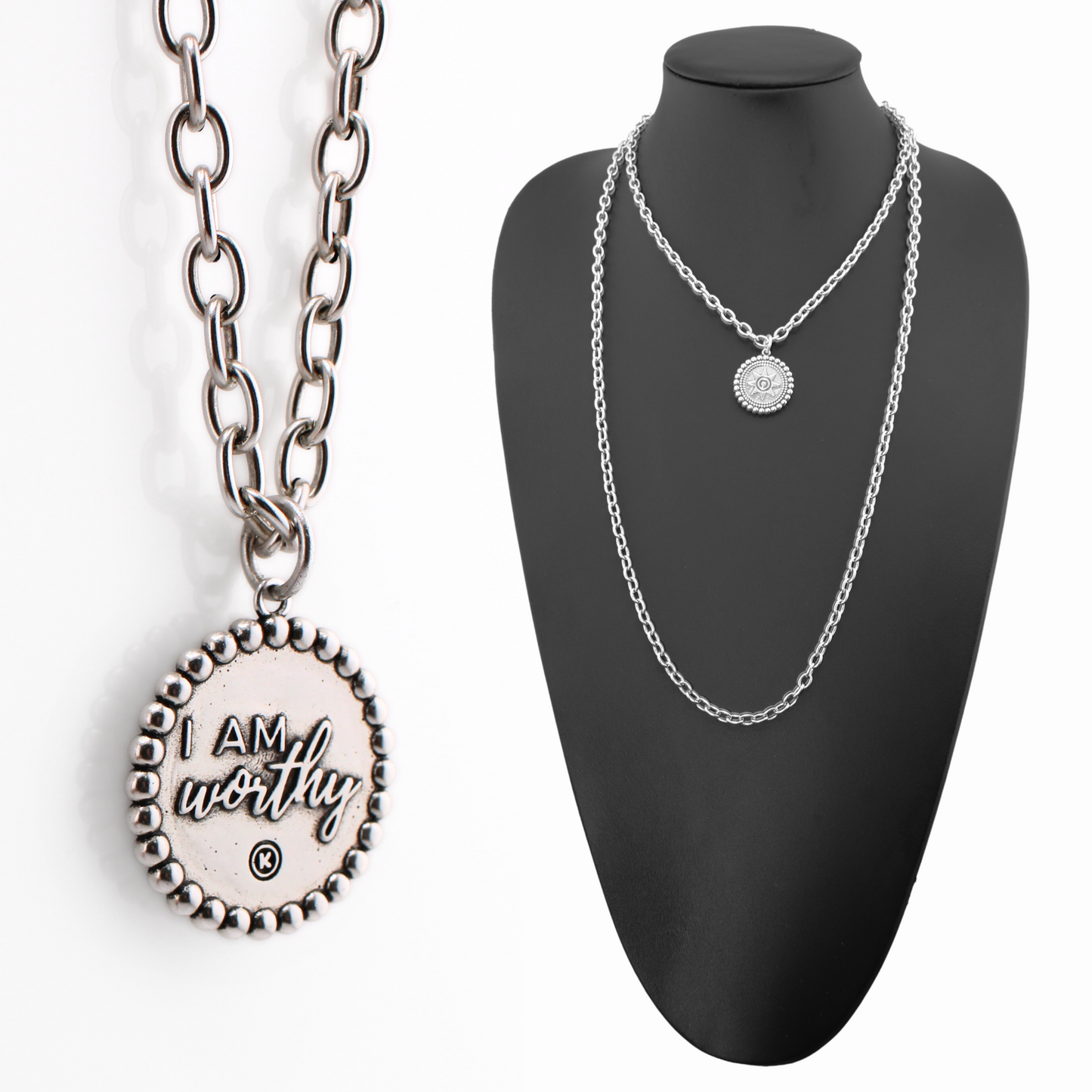 I Am Worthy Sun Essential Necklace – Silver essential
