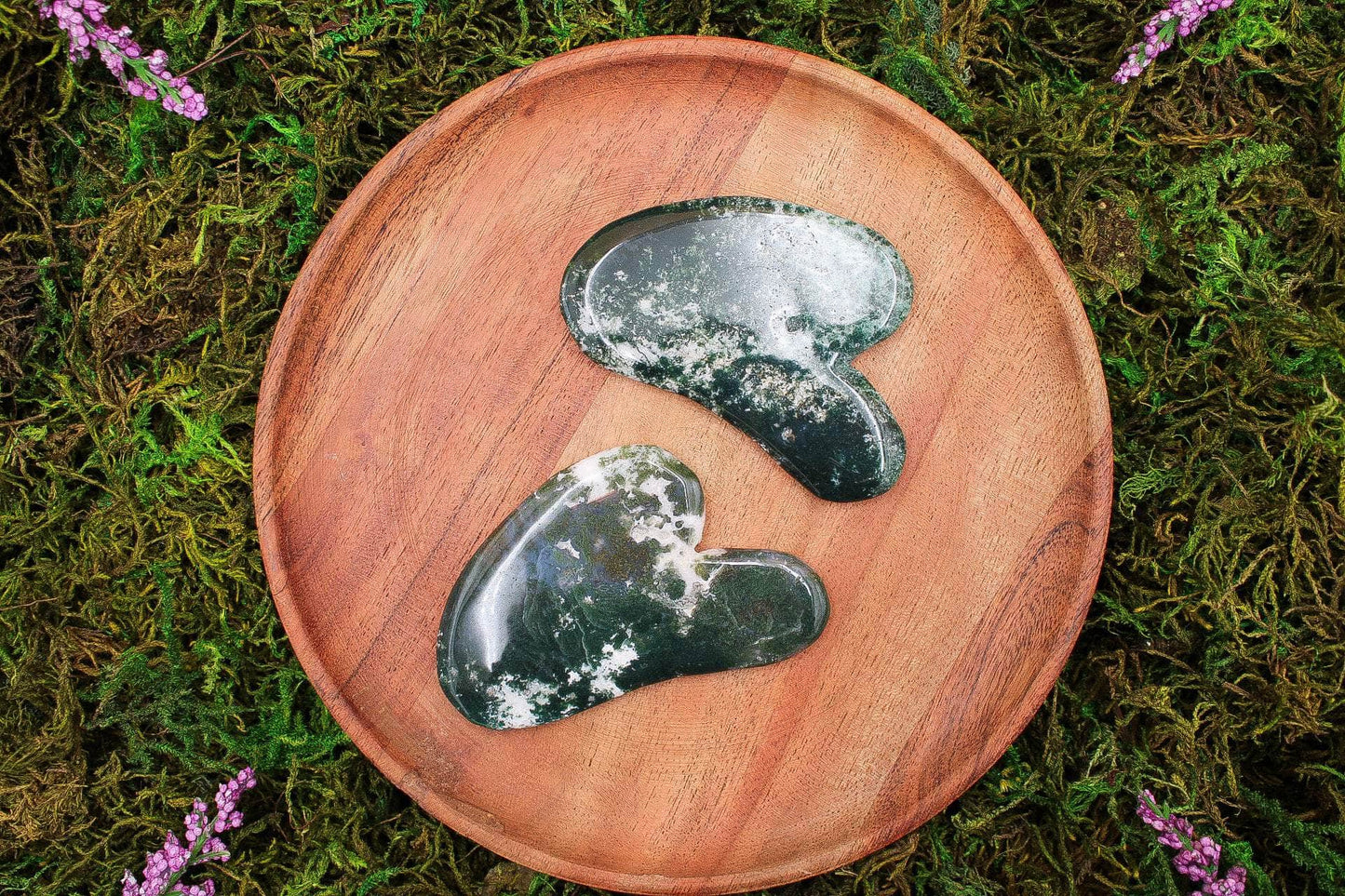 Gua Sha, skin stone - Moss Agate