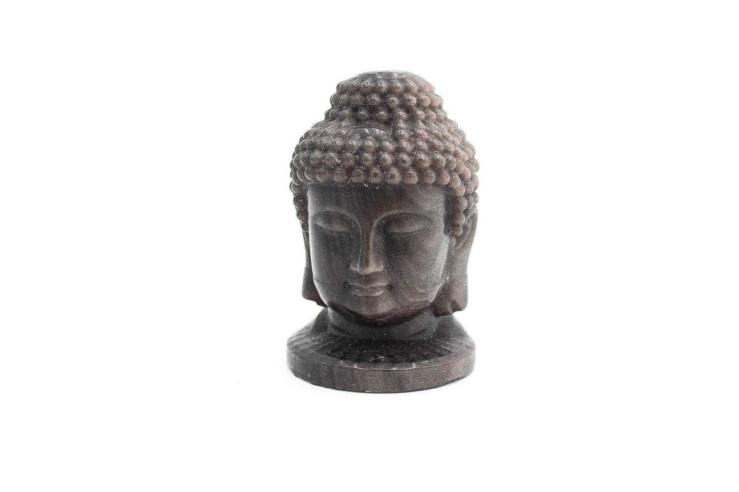 Obsidian Carved Buddha Head - 2.75" – Crystal