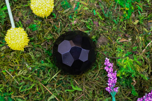 Obsidian Faceted Sphere 50mm – Crystal