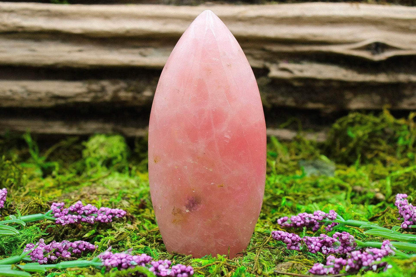 Rose Quartz Flame 3" – Crystal