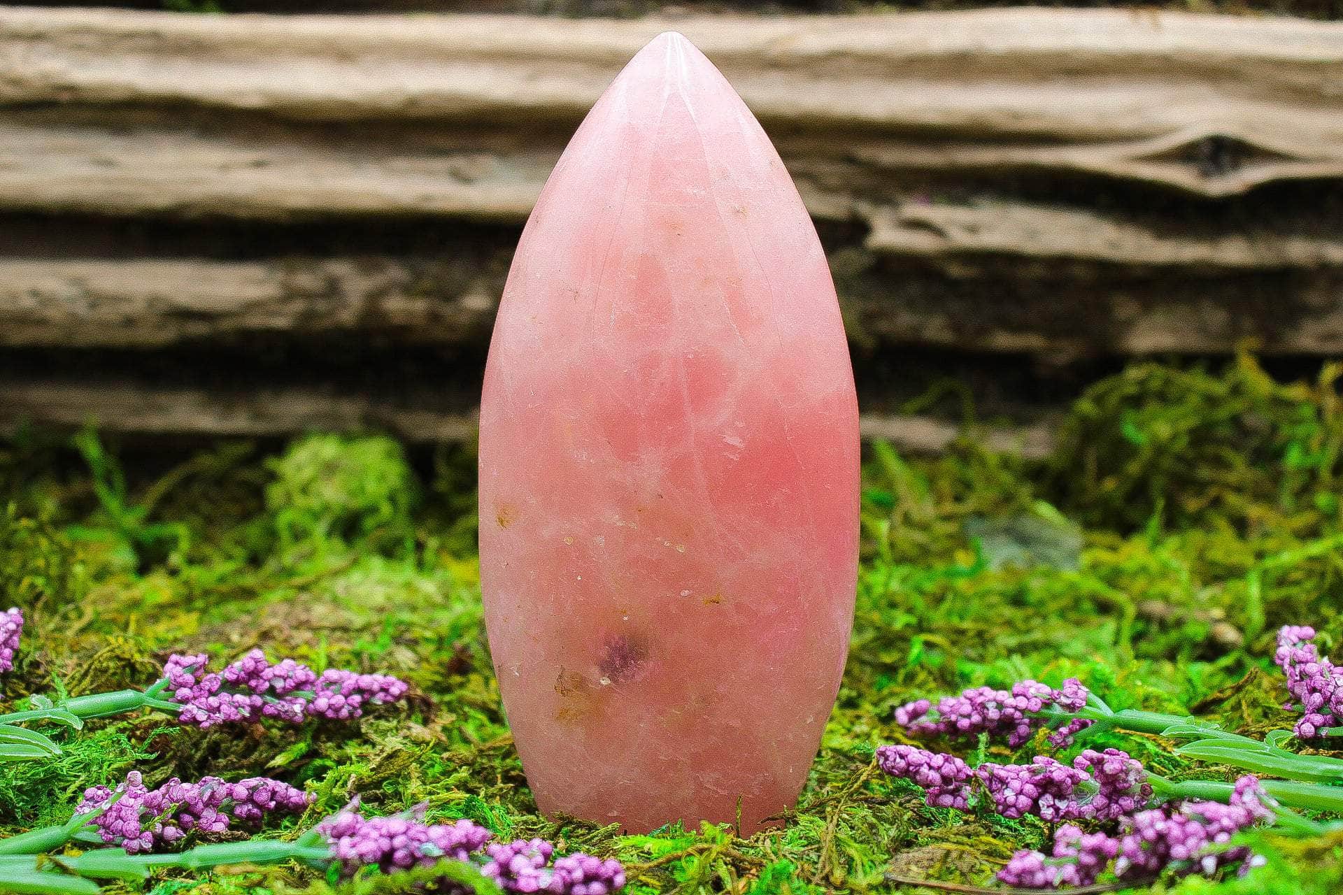 Rose Quartz Flame 3" – Crystal
