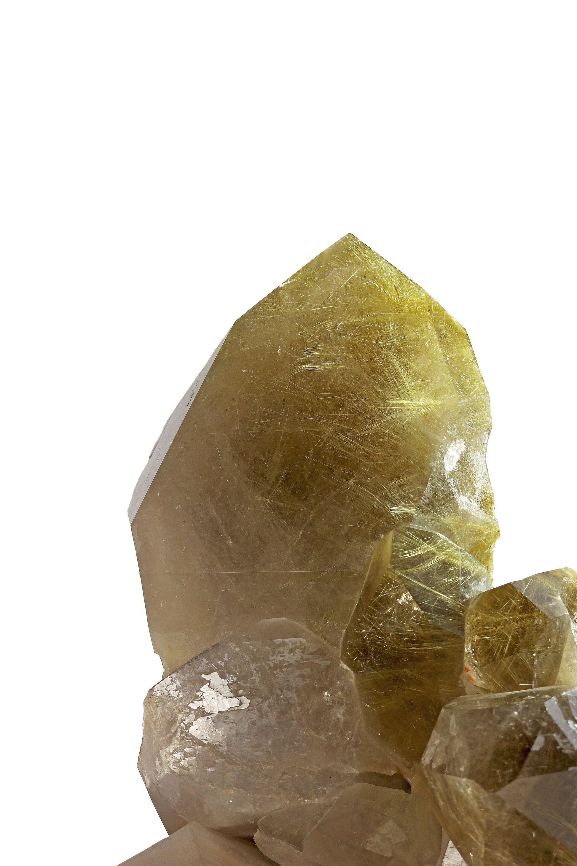 Rutile Quartz Cluster on Rotating Stand - Natural Crystal Decor – Crystal Decor
